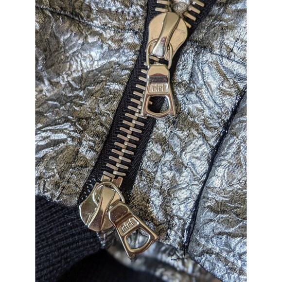 Men's 3.PARADIS Paris Runway Bomber Silver Foil Metallic L Large Jacket Coat - Picture 7 of 7